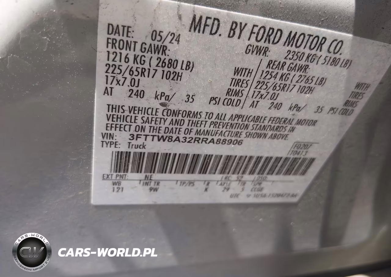 2024 Ford Maverick Xl VIN:3FTTW8A32RRA88906 - 9