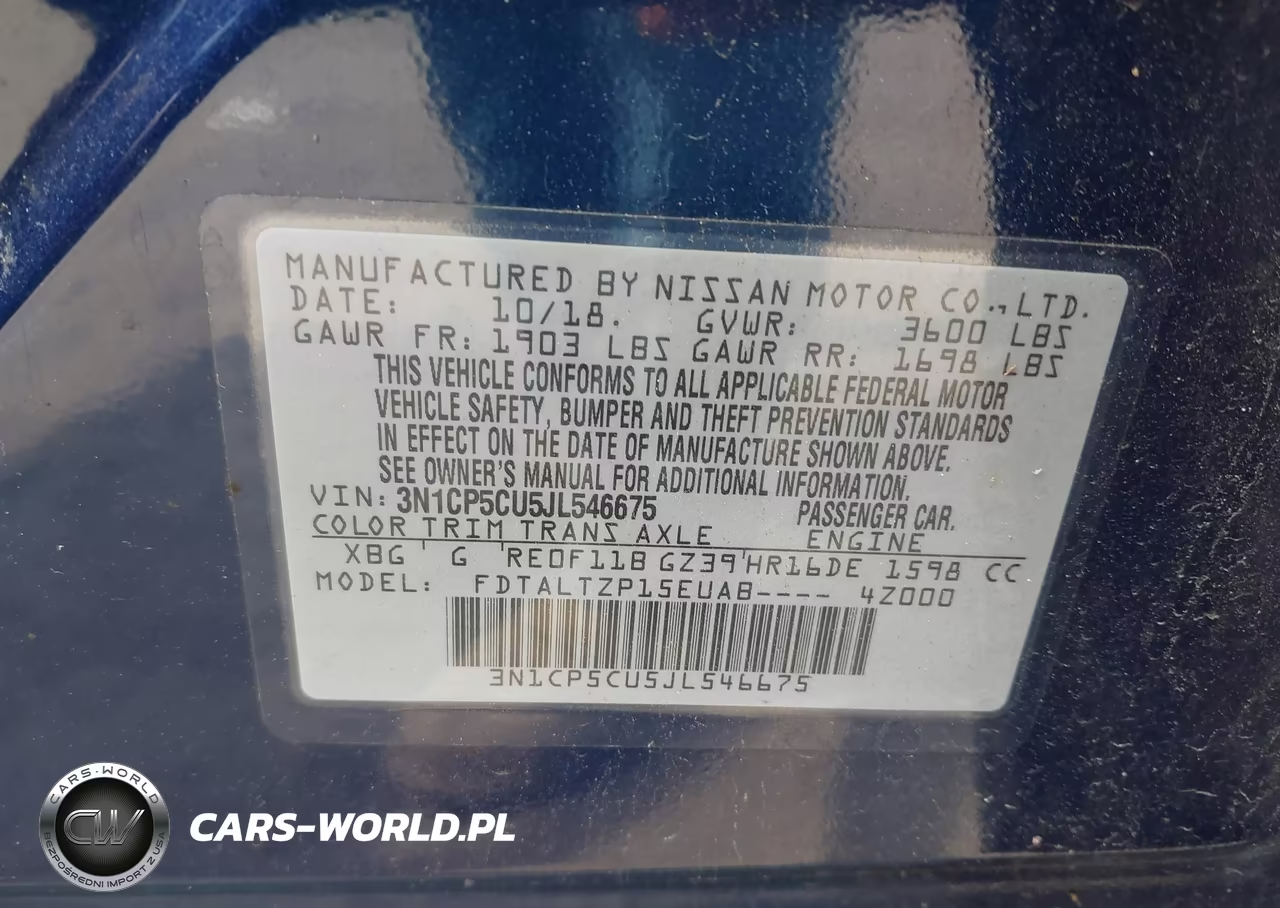 2018 Nissan Kicks Sr VIN:3N1CP5CU5JL546675 - 9