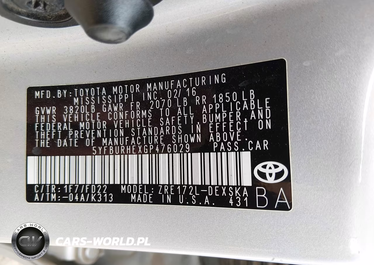 2016 Toyota Corolla S VIN:5YFBURHEXGP476029 - 9
