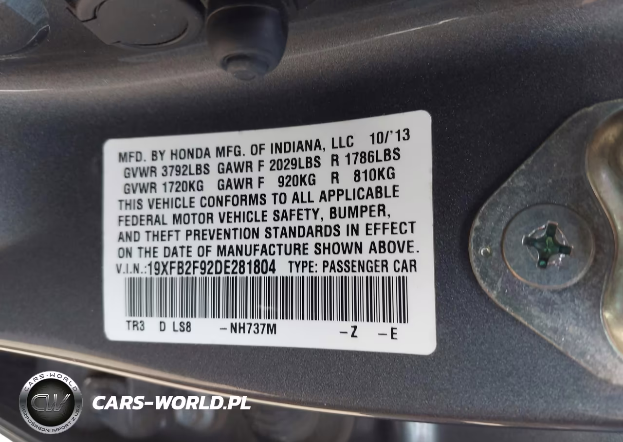 2013 Honda Civic Ex-L VIN:19XFB2F92DE281804 - 9