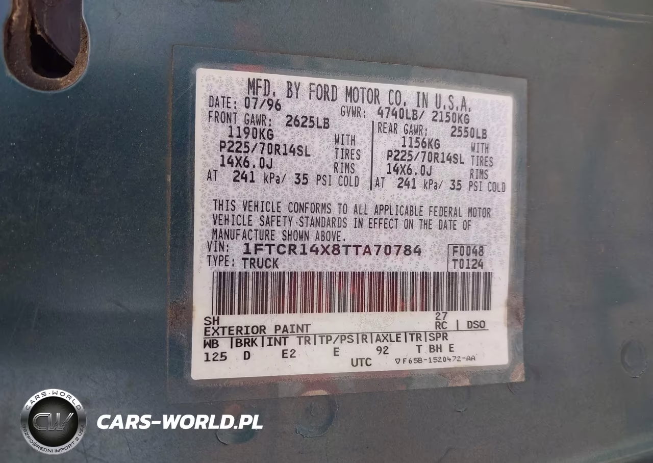 1996 Ford Ranger Super Cab VIN:1FTCR14X8TTA70784 - 9
