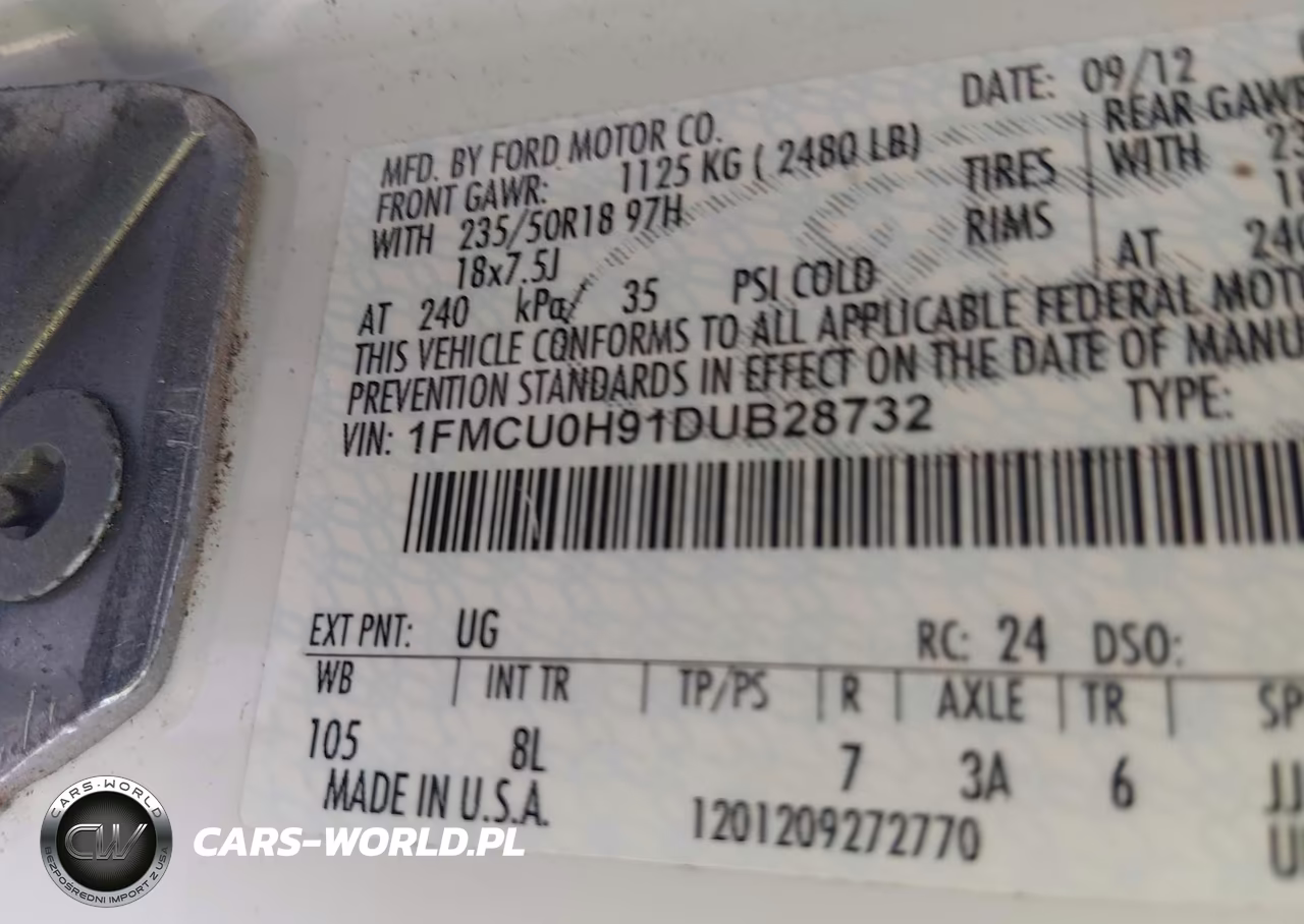 2013 Ford Escape Sel VIN:1FMCU0H91DUB28732 - 9
