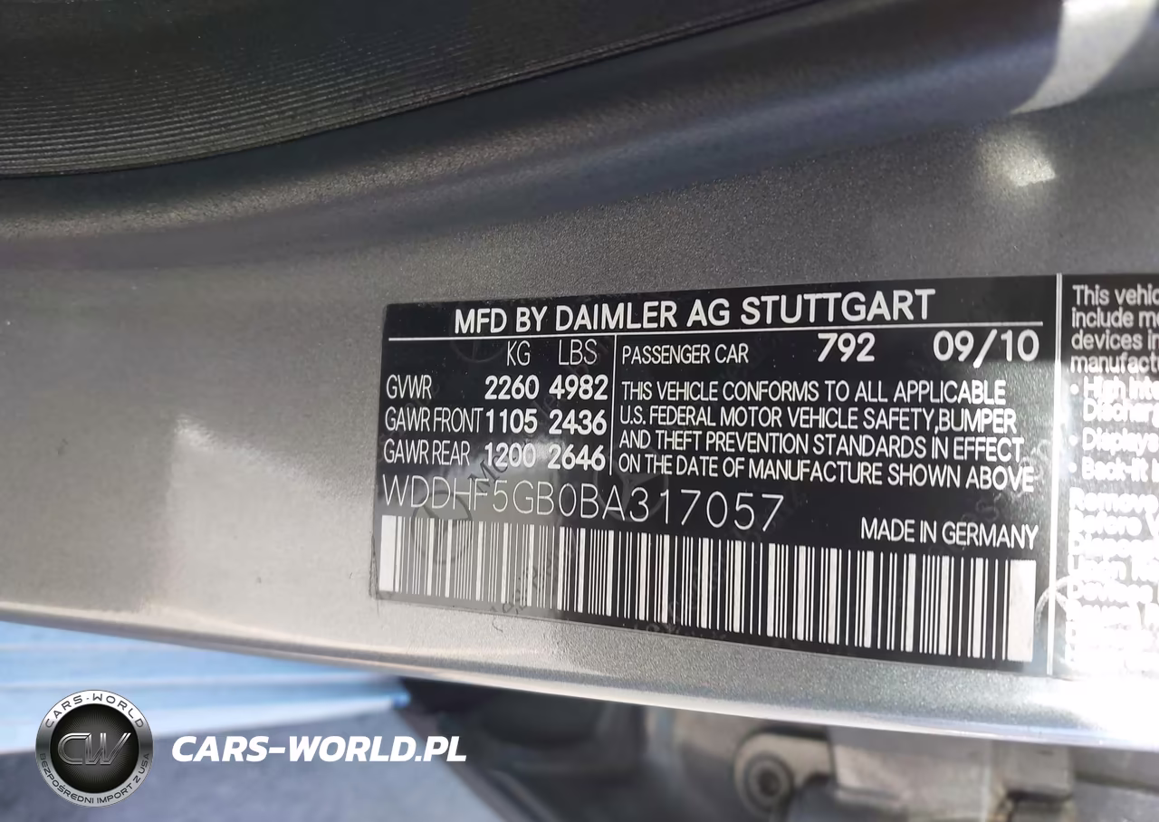2011 Mercedes-Benz E 350 VIN:WDDHF5GB0BA317057 - 9