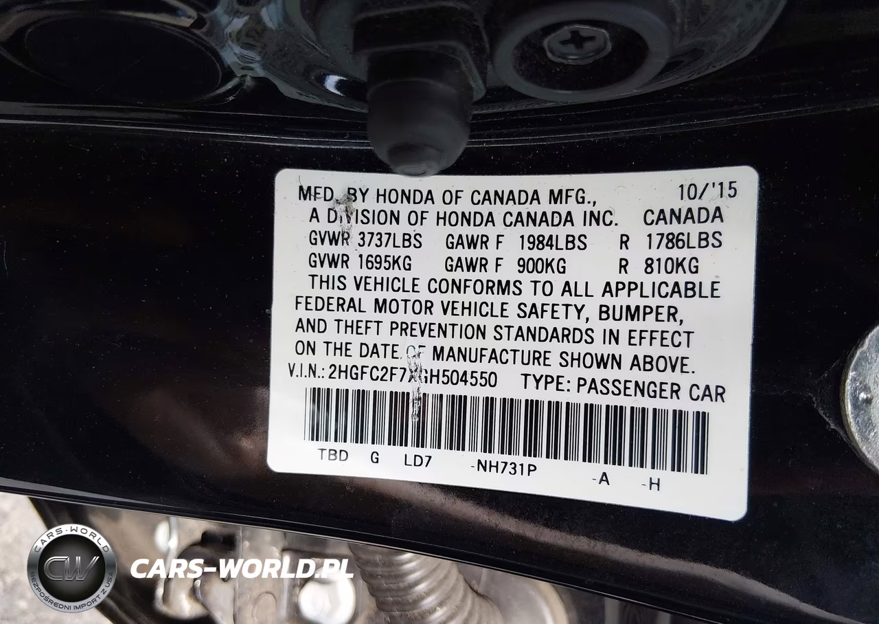 2016 Honda Civic Ex VIN:2HGFC2F7XGH504550 - 9