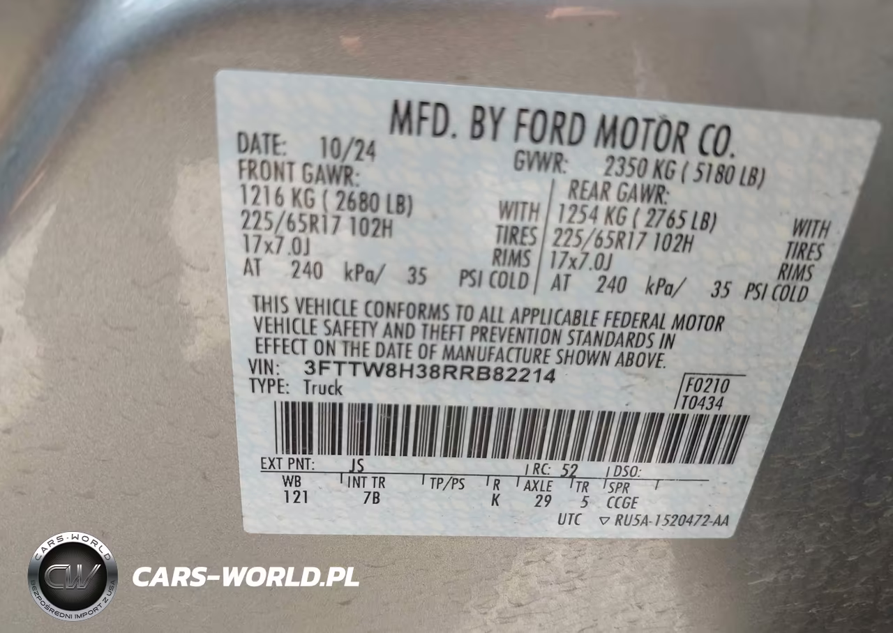 2024 Ford Maverick Xlt VIN:3FTTW8H38RRB82214 - 9