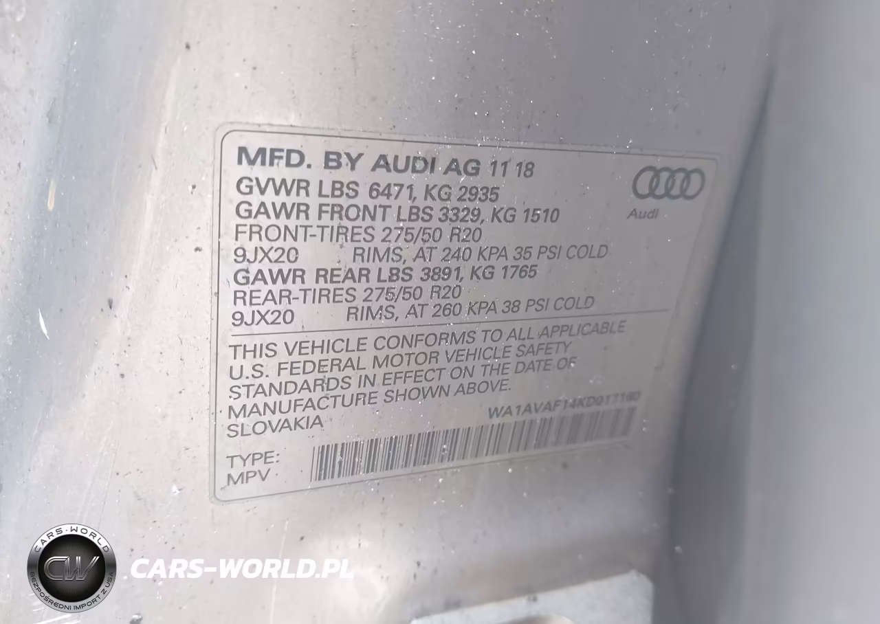 2019 Audi Q8 55 Premium VIN:WA1AVAF14KD017160 - 9