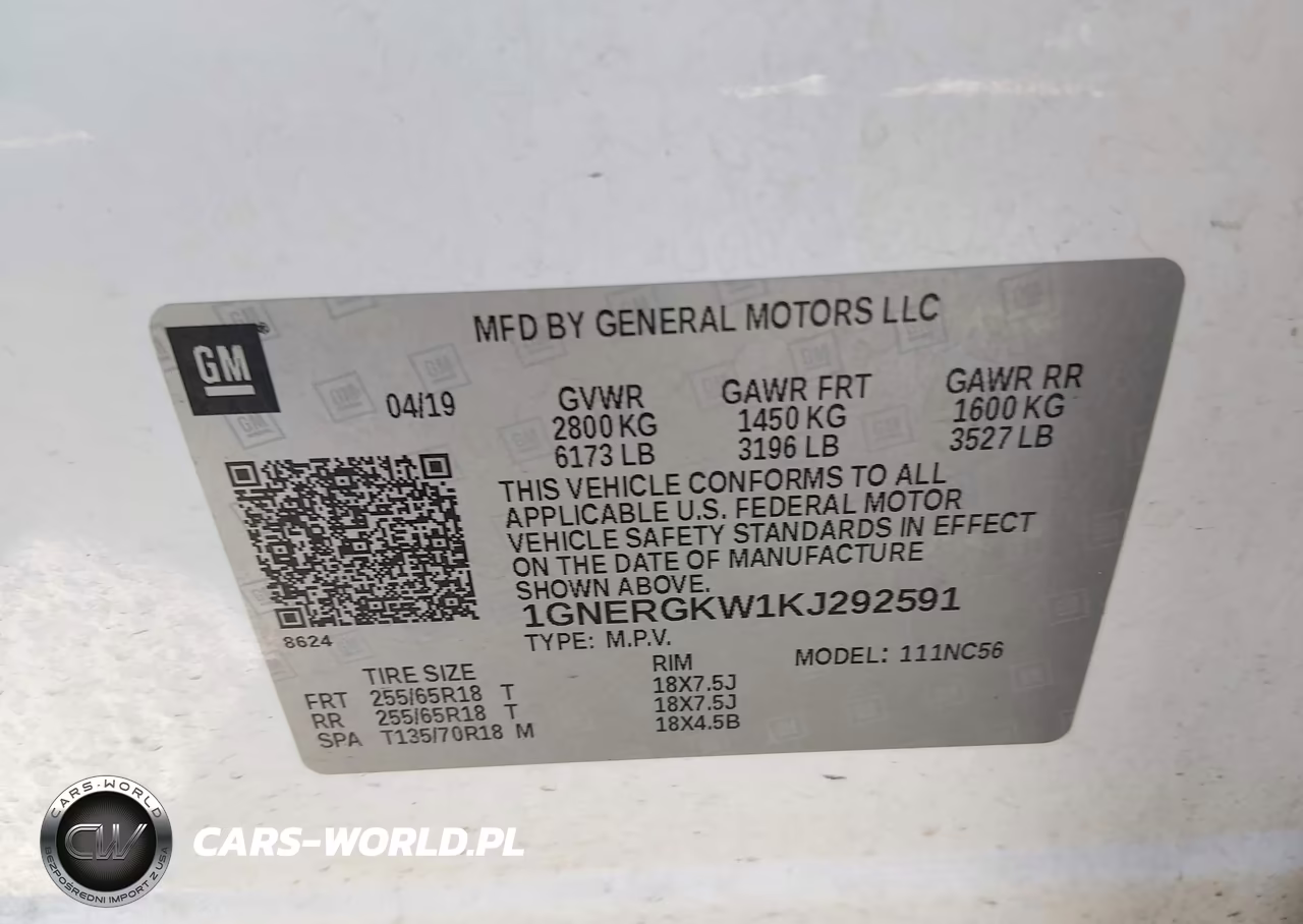 2019 Chevrolet Traverse 1Lt VIN:1GNERGKW1KJ292591 - 9