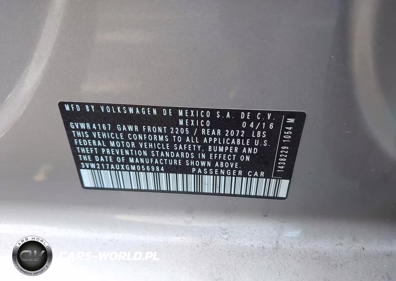 2016 Volkswagen Golf Tsi S 4-Door VIN:3VW217AUXGM056984 - 9