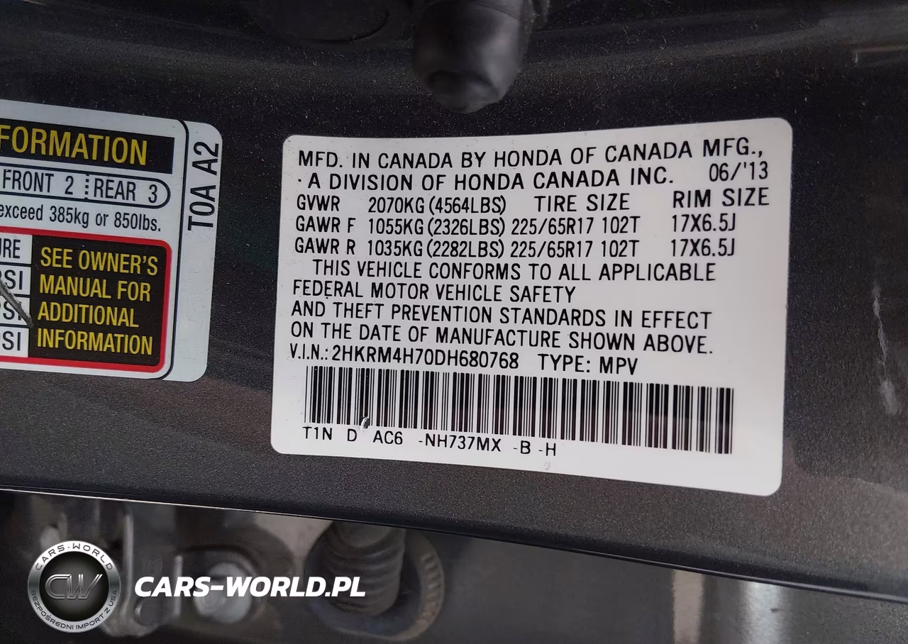 2013 Honda Cr-V Ex-L VIN:2HKRM4H70DH680768 - 9