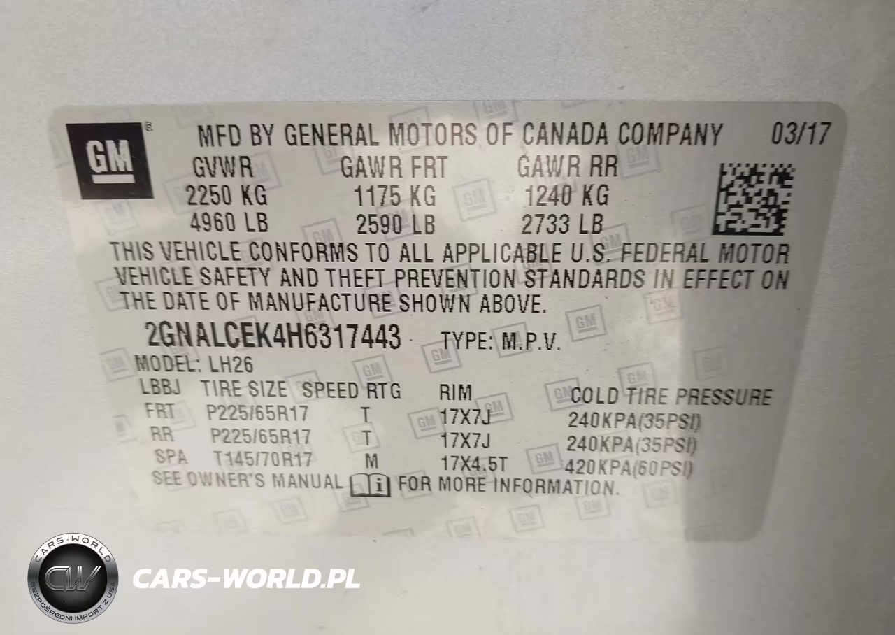 2017 Chevrolet Equinox Lt VIN:2GNALCEK4H6317443 - 9