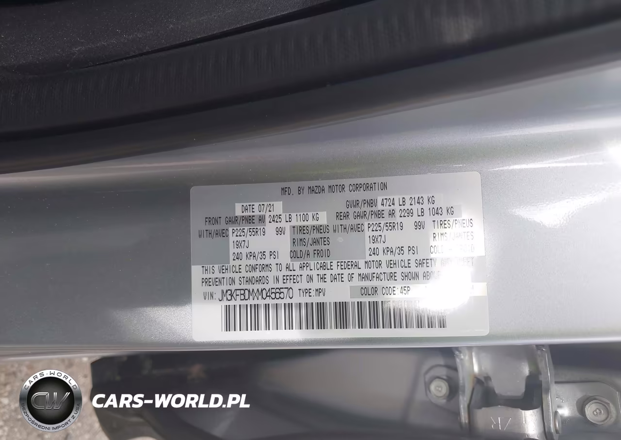 2021 Mazda Cx-5 Grand Touring VIN:JM3KFBDMXM0456570 - 9