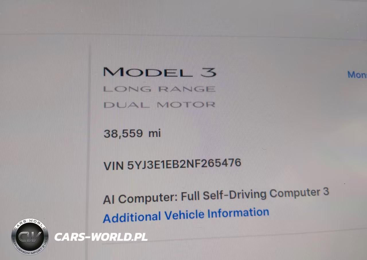 2022 Tesla Model 3 Long Range Dual Motor All-Wheel Drive VIN:5YJ3E1EB2NF265476 - 16
