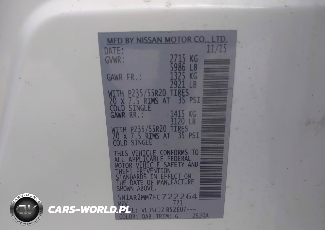 2015 Nissan Pathfinder Platinum VIN:5N1AR2MM7FC722264 - 9