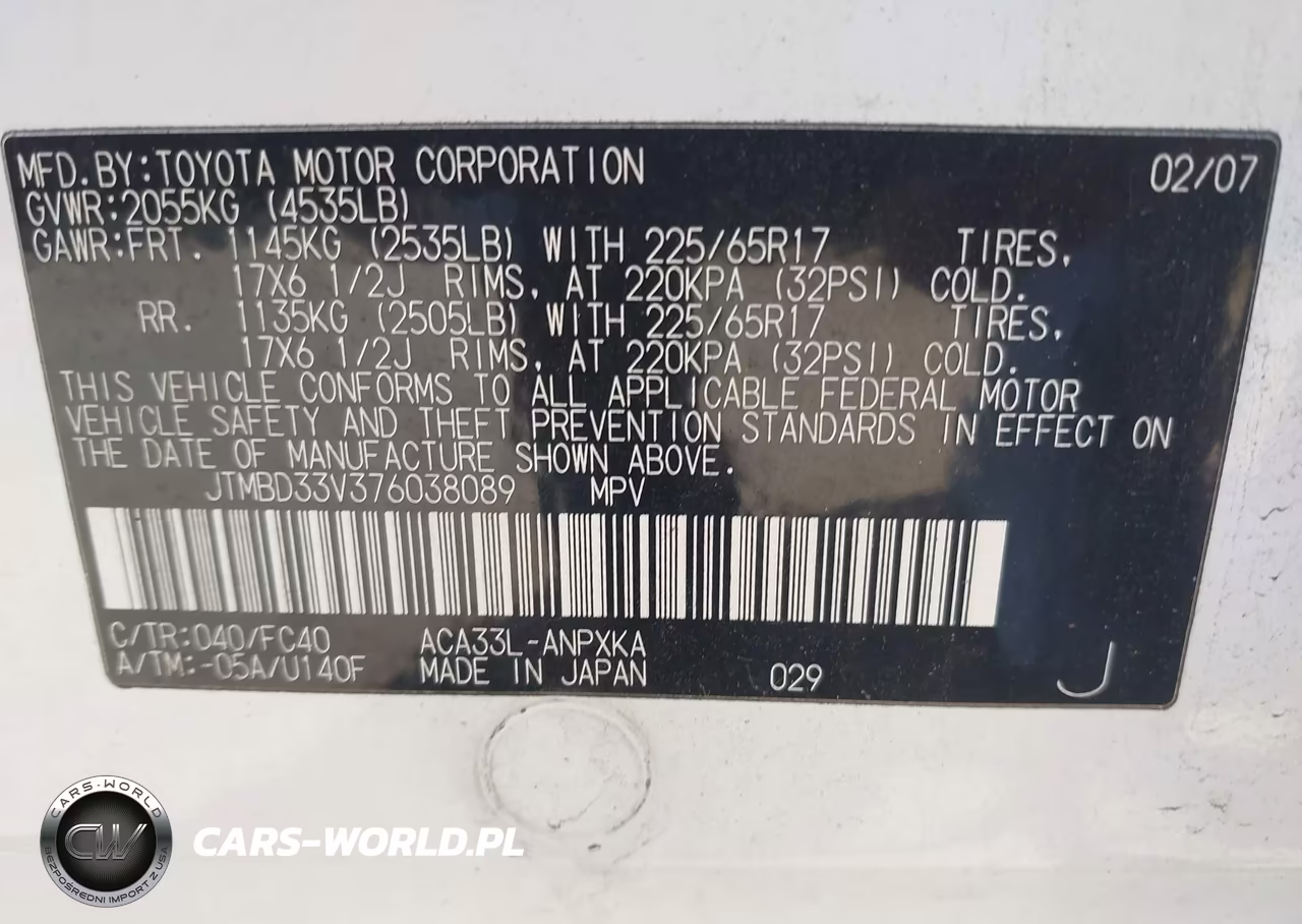 2007 Toyota Rav4 VIN:JTMBD33V376038089 - 9