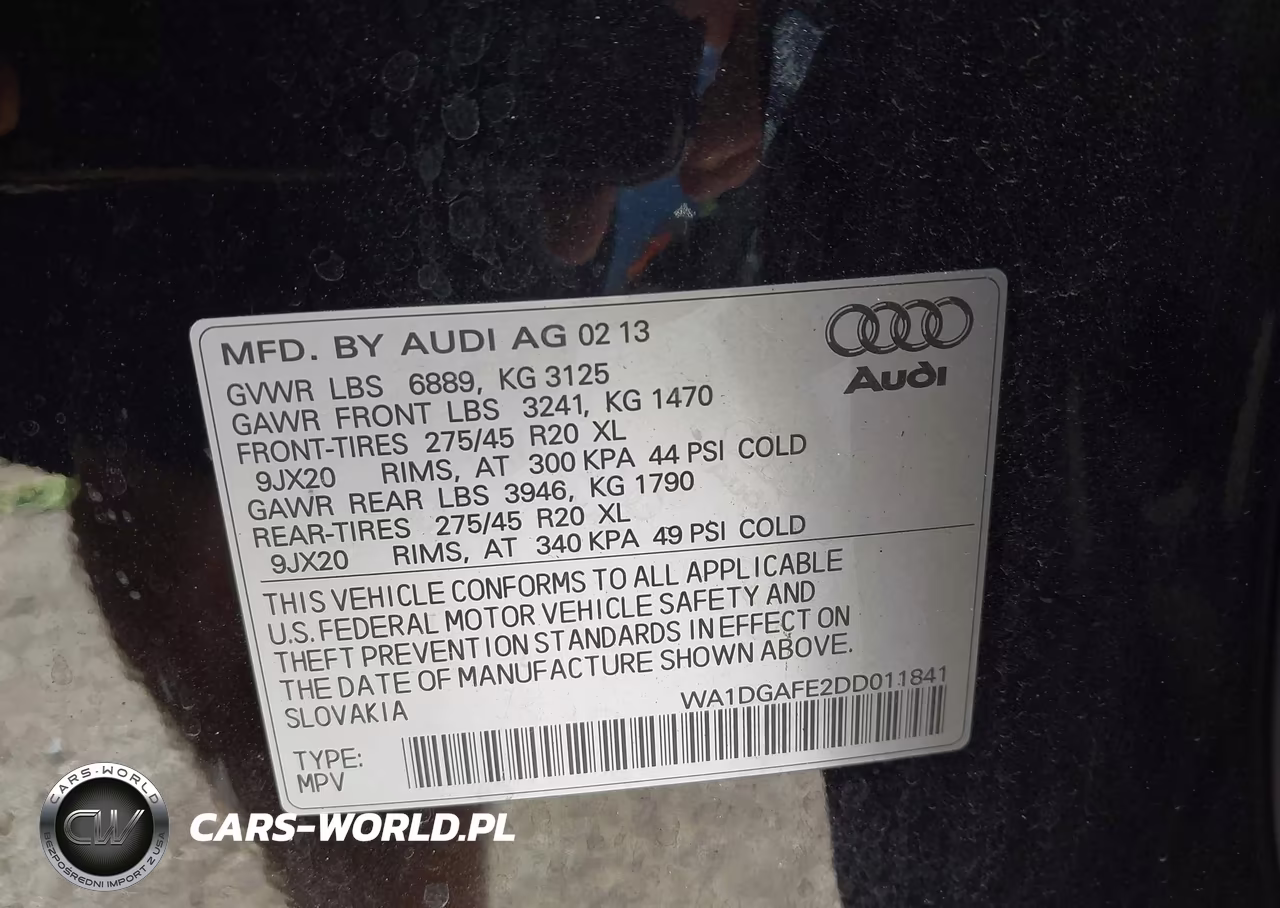 2013 Audi Q7 3.0T S Line Prestige VIN:WA1DGAFE2DD011841 - 9
