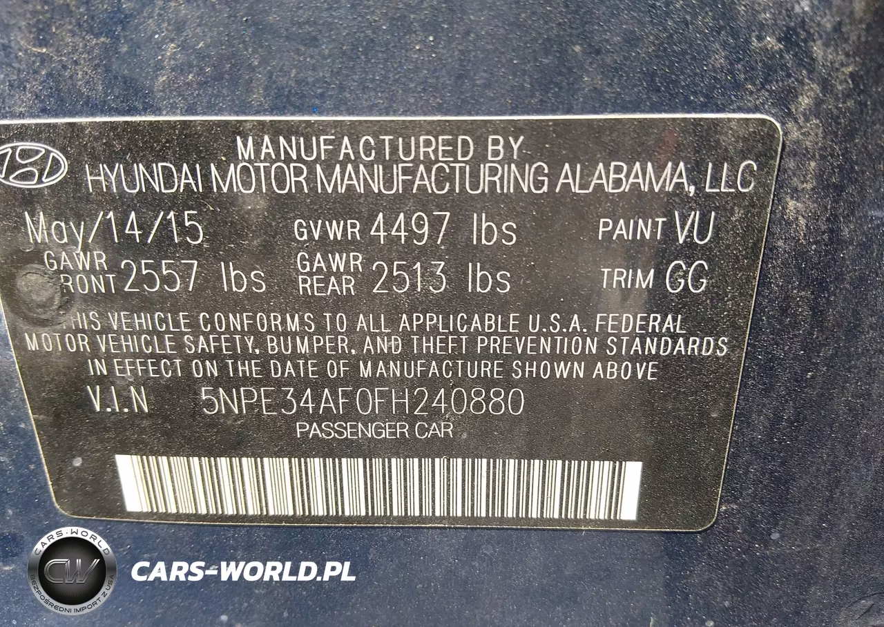 2015 Hyundai Sonata Sport VIN:5NPE34AF0FH240880 - 9