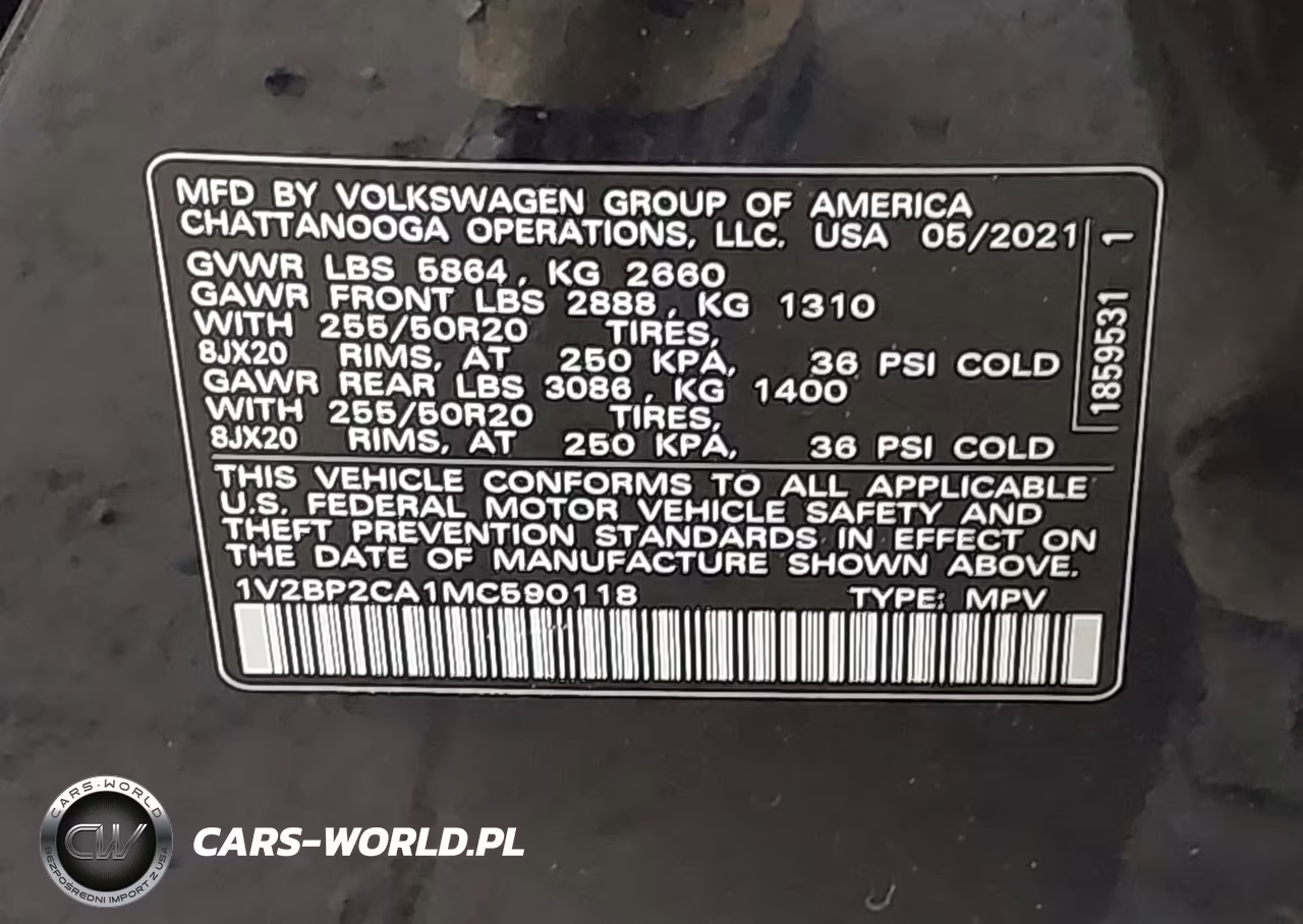 2021 Volkswagen Atlas 2.0T Sel VIN:1V2BP2CA1MC590118 - 9