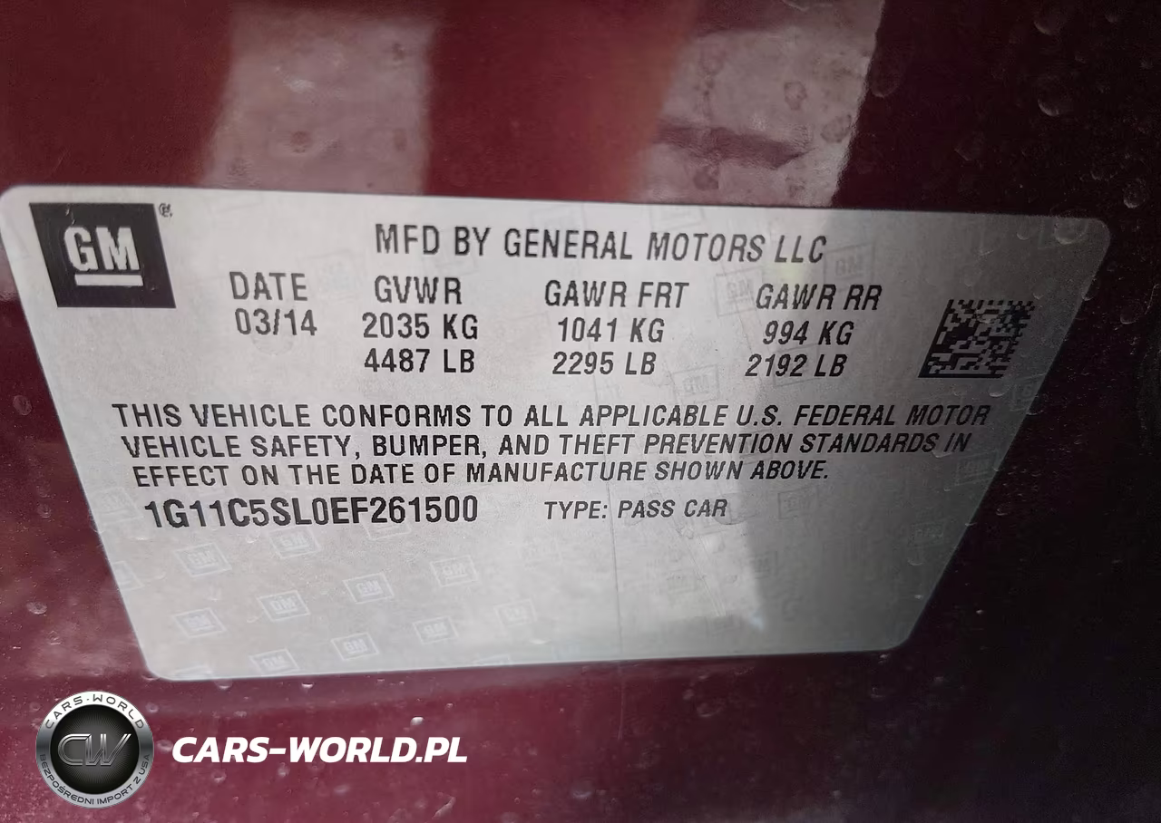 2014 Chevrolet Malibu 1Lt VIN:1G11C5SL0EF261500 - 9