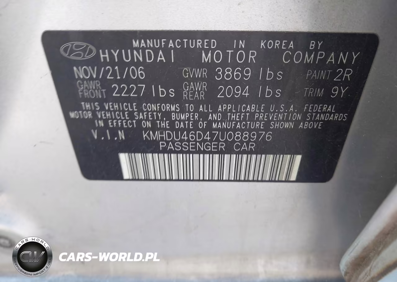 2007 Hyundai Elantra Gls-Ltd-Se VIN:KMHDU46D47U088976 - 9