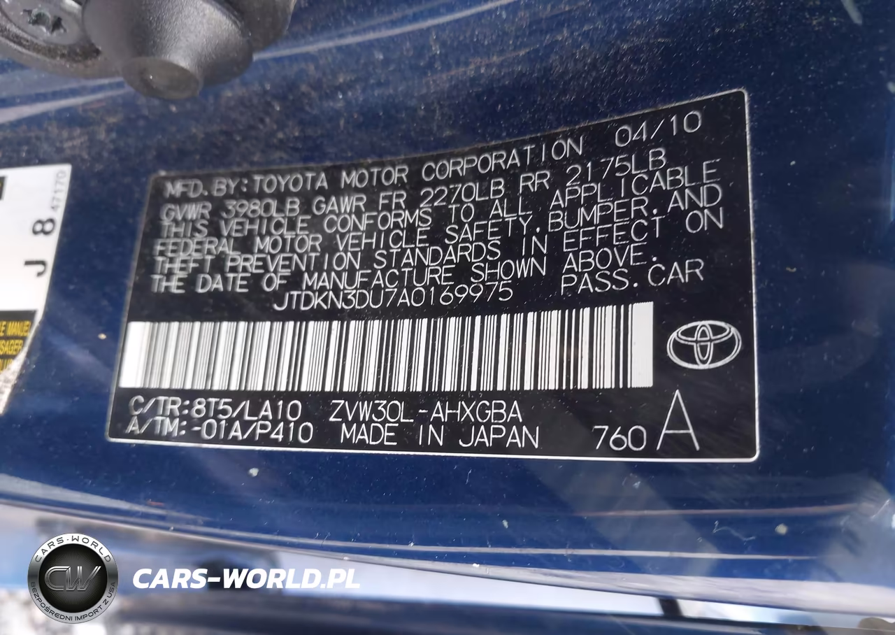 2010 Toyota Prius Iv VIN:JTDKN3DU7A0169975 - 9