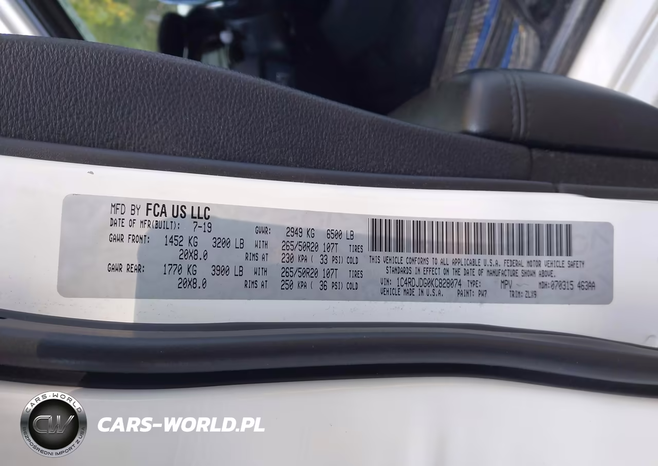2019 Dodge Durango Gt Plus Awd VIN:1C4RDJDG0KC828074 - 9