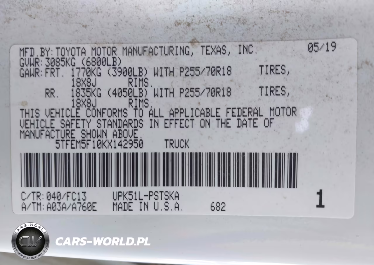 2019 Toyota Tundra Sr5 4.6L V8 VIN:5TFEM5F10KX142950 - 9