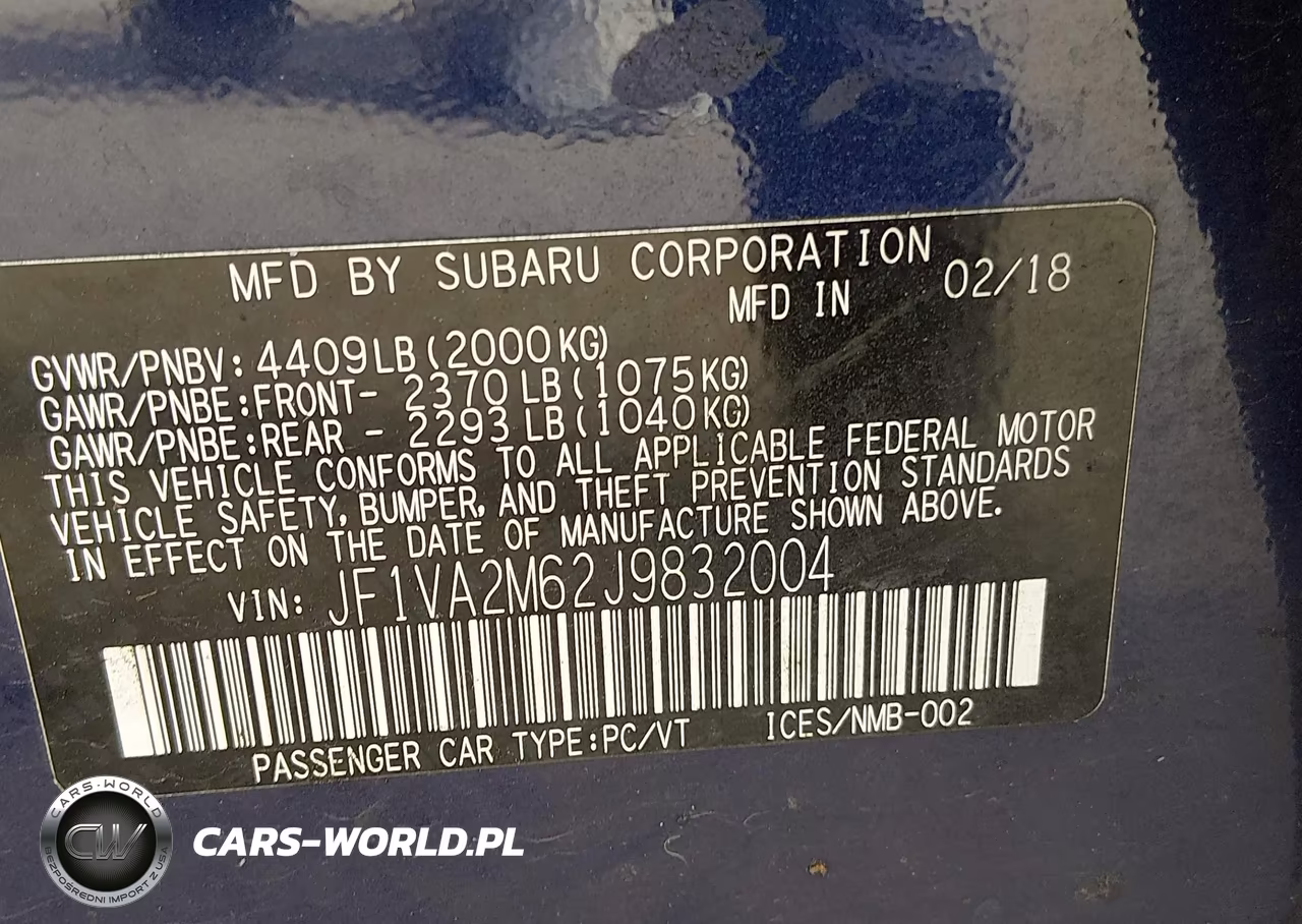 2018 Subaru Wrx Sti VIN:JF1VA2M62J9832004 - 9