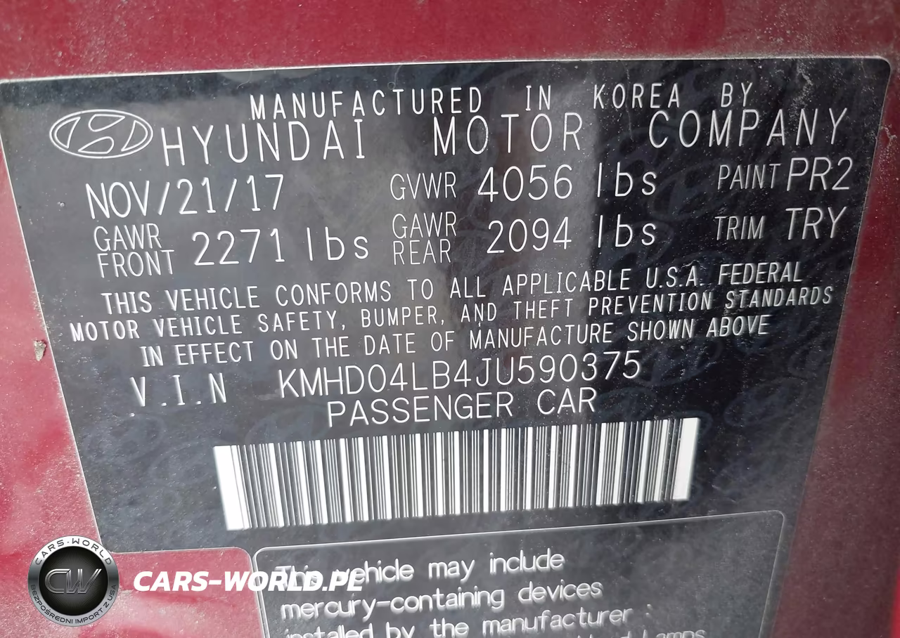 2018 Hyundai Elantra Sport VIN:KMHD04LB4JU590375 - 9