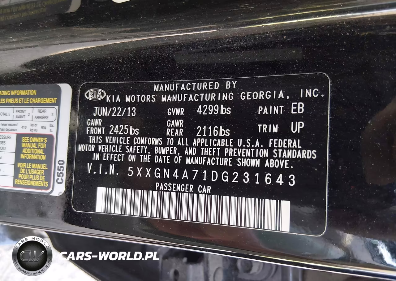2013 Kia Optima Ex VIN:5XXGN4A71DG231643 - 9