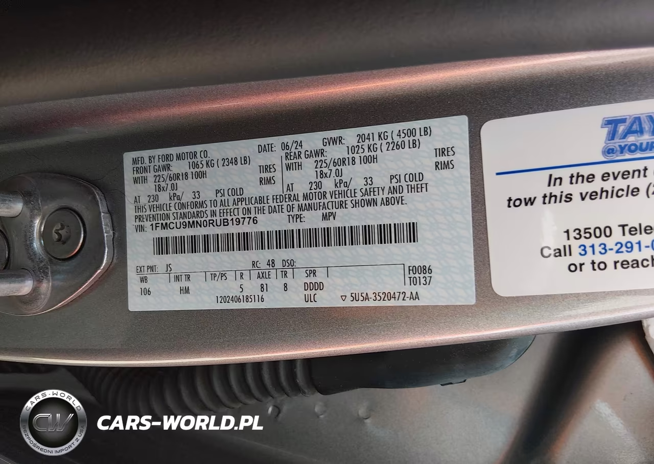 2024 Ford Escape St-Line VIN:1FMCU9MN0RUB19776 - 9