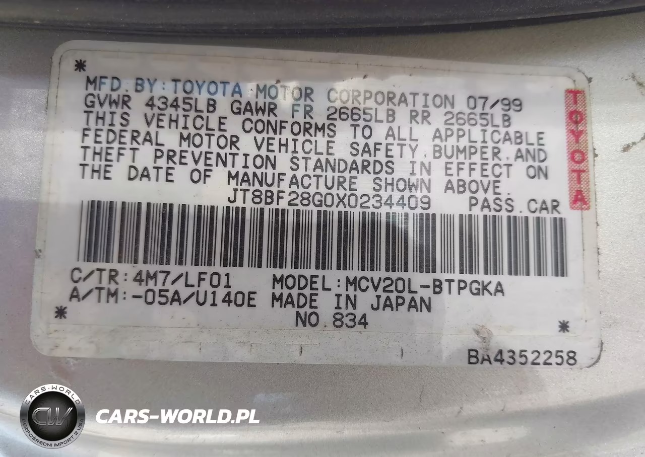 1999 Lexus Es 300 VIN:JT8BF28G0X0234409 - 9