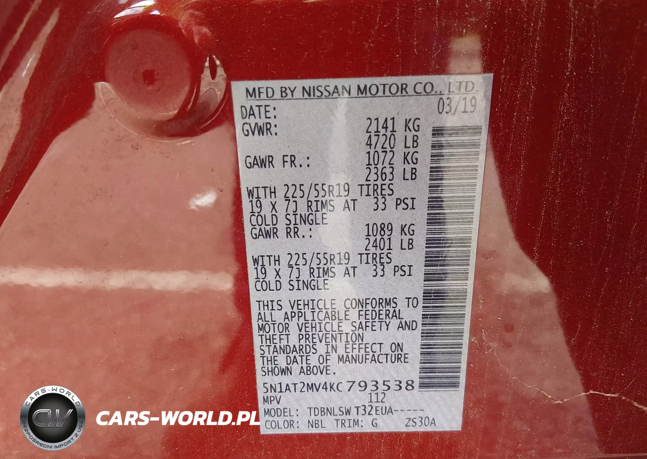 2019 Nissan Rogue Sl VIN:5N1AT2MV4KC793538 - 9