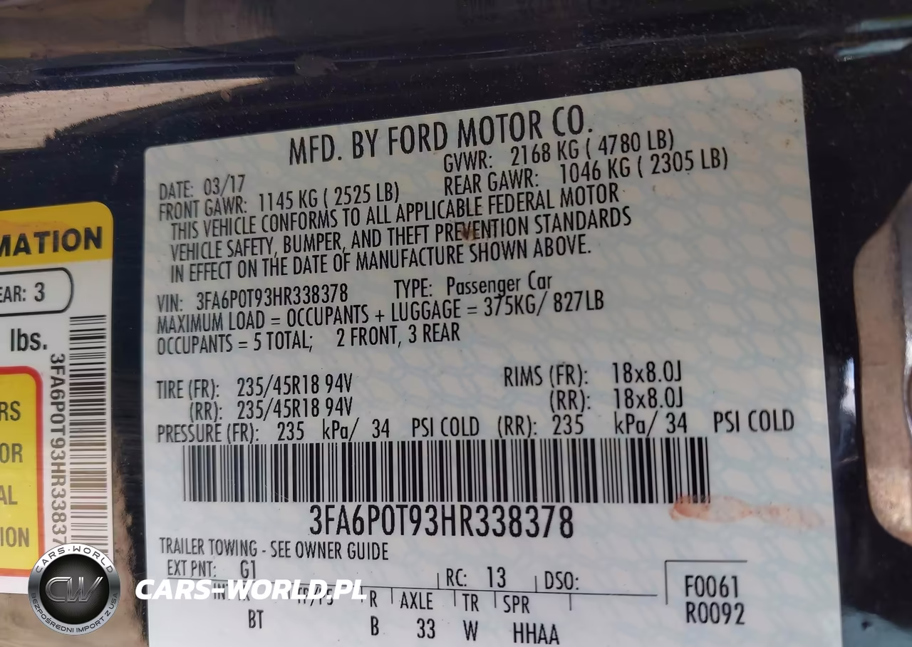 2017 Ford Fusion Se VIN:3FA6P0T93HR338378 - 9