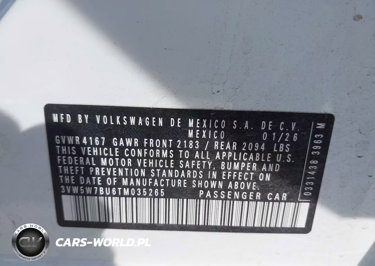 2026 Volkswagen Jetta S VIN:3VW5W7BU6TM035265 - 9