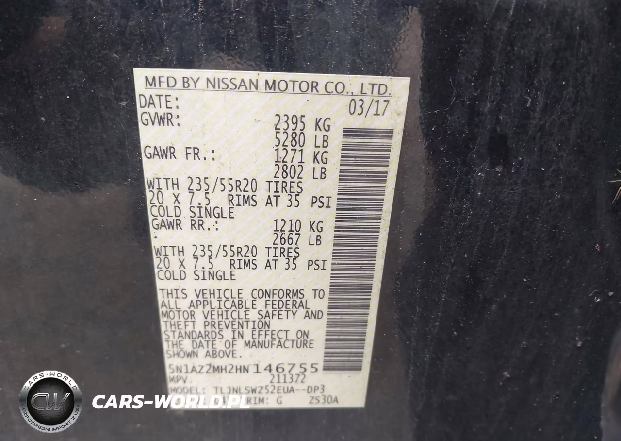 2017 Nissan Murano Platinum VIN:5N1AZ2MH2HN146755 - 9