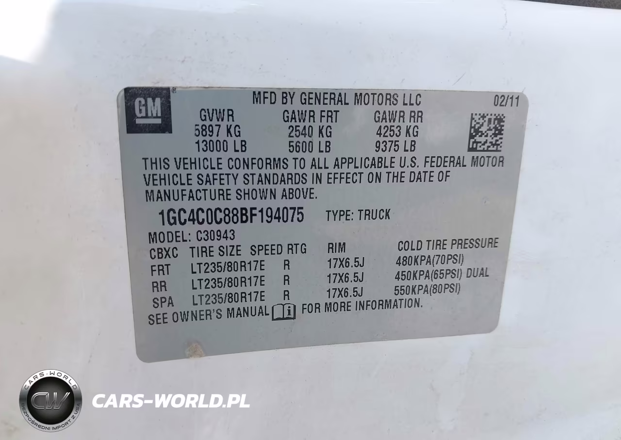 2011 Chevrolet Silverado 3500Hd Lt VIN:1GC4C0C88BF194075 - 9