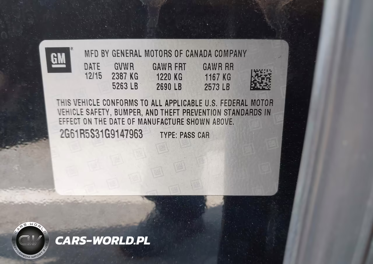 2016 Cadillac Xts Premium Collection VIN:2G61R5S31G9147963 - 9