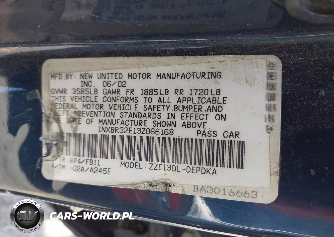 2003 Toyota Corolla Ce VIN:1NXBR32E13Z066168 - 9