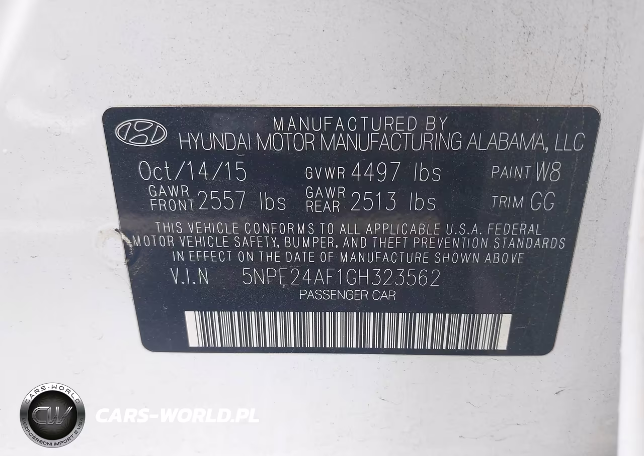 2016 Hyundai Sonata Se VIN:5NPE24AF1GH323562 - 9