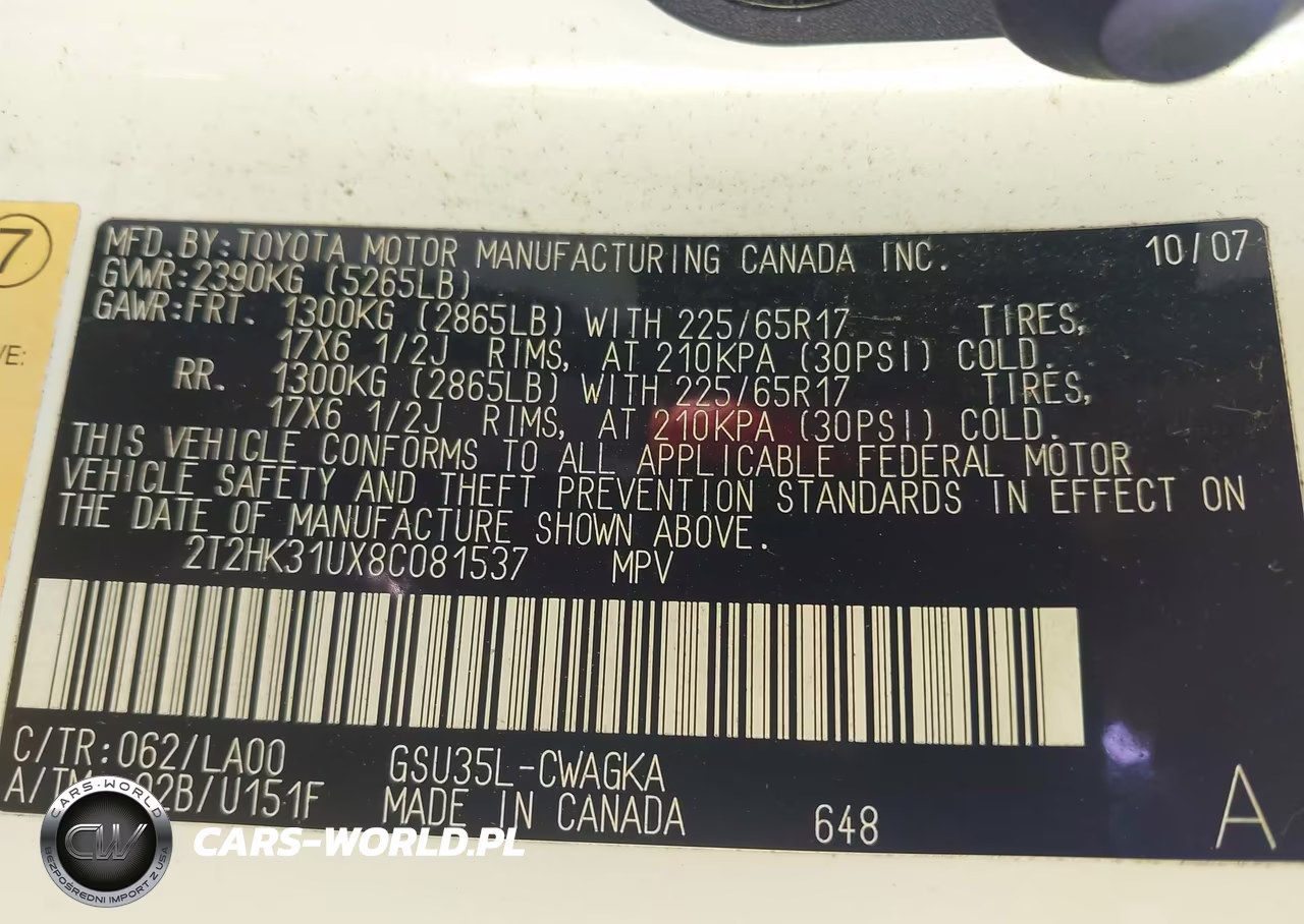 2008 Lexus Rx 350 VIN:2T2HK31UX8C081537 - 9