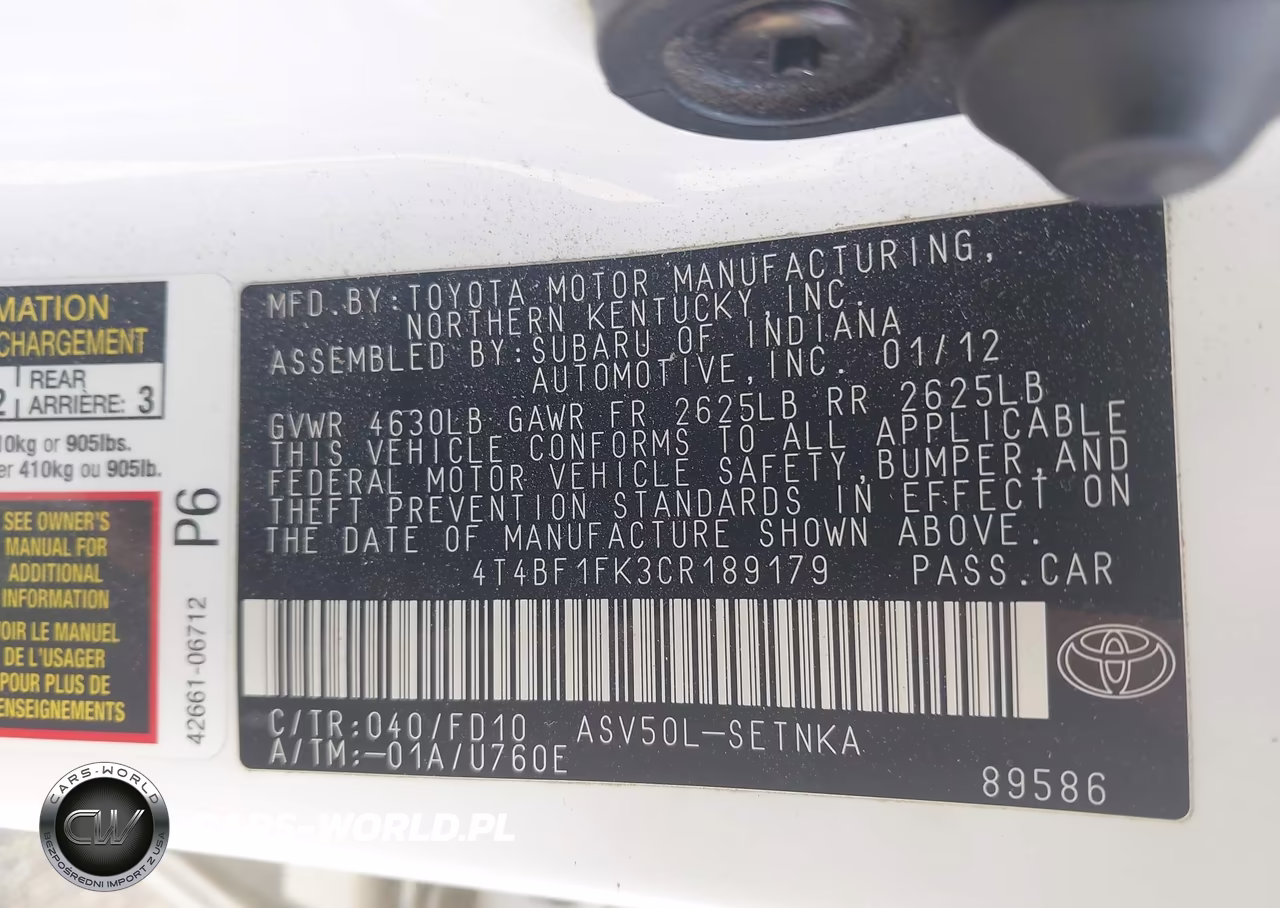 2012 Toyota Camry Le VIN:4T4BF1FK3CR189179 - 9