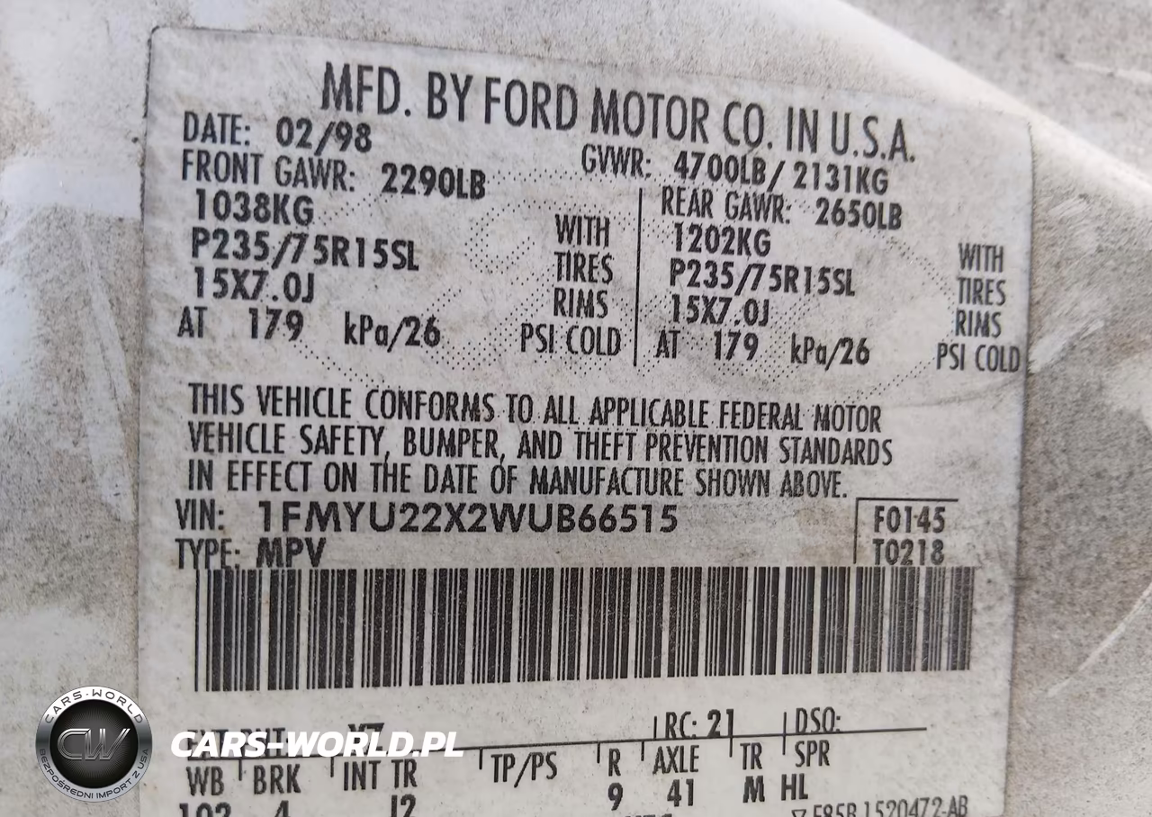 1998 Ford Explorer Sport VIN:1FMYU22X2WUB66515 - 9