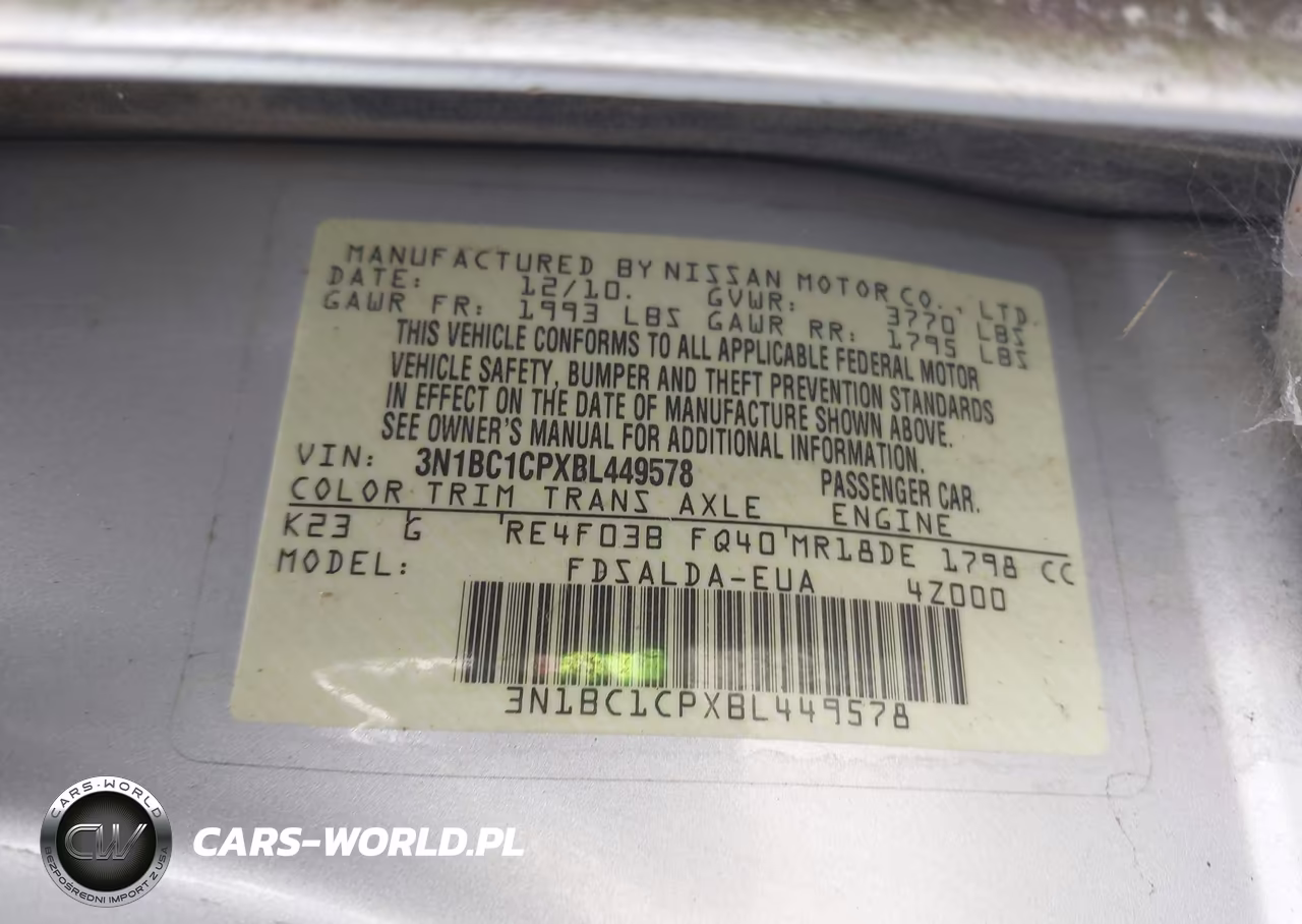 2011 Nissan Versa 1.8S VIN:3N1BC1CPXBL449578 - 9