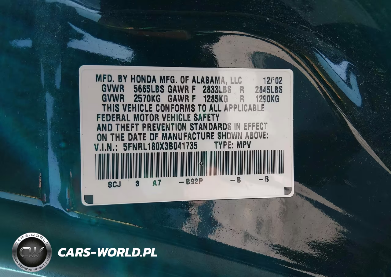 2003 Honda Odyssey Ex-L VIN:5FNRL180X3B041735 - 9