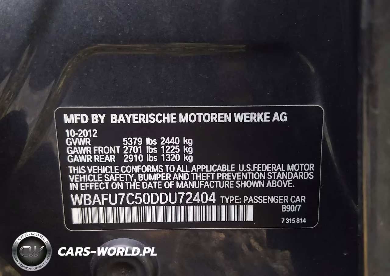 2013 BMW 535I xDrive VIN:WBAFU7C50DDU72404 - 9