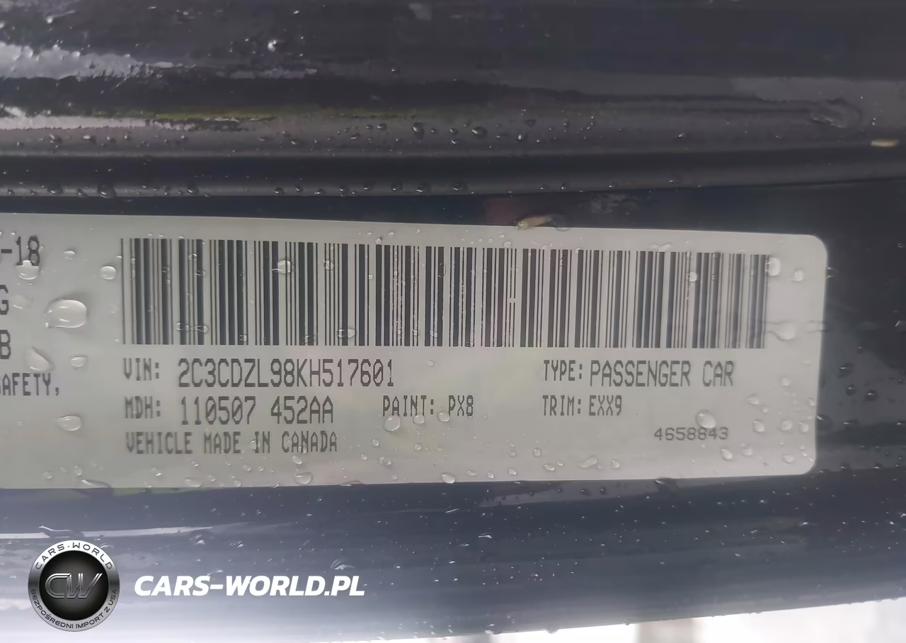 2019 Dodge Challenger VIN:2C3CDZL98KH517601 - 9