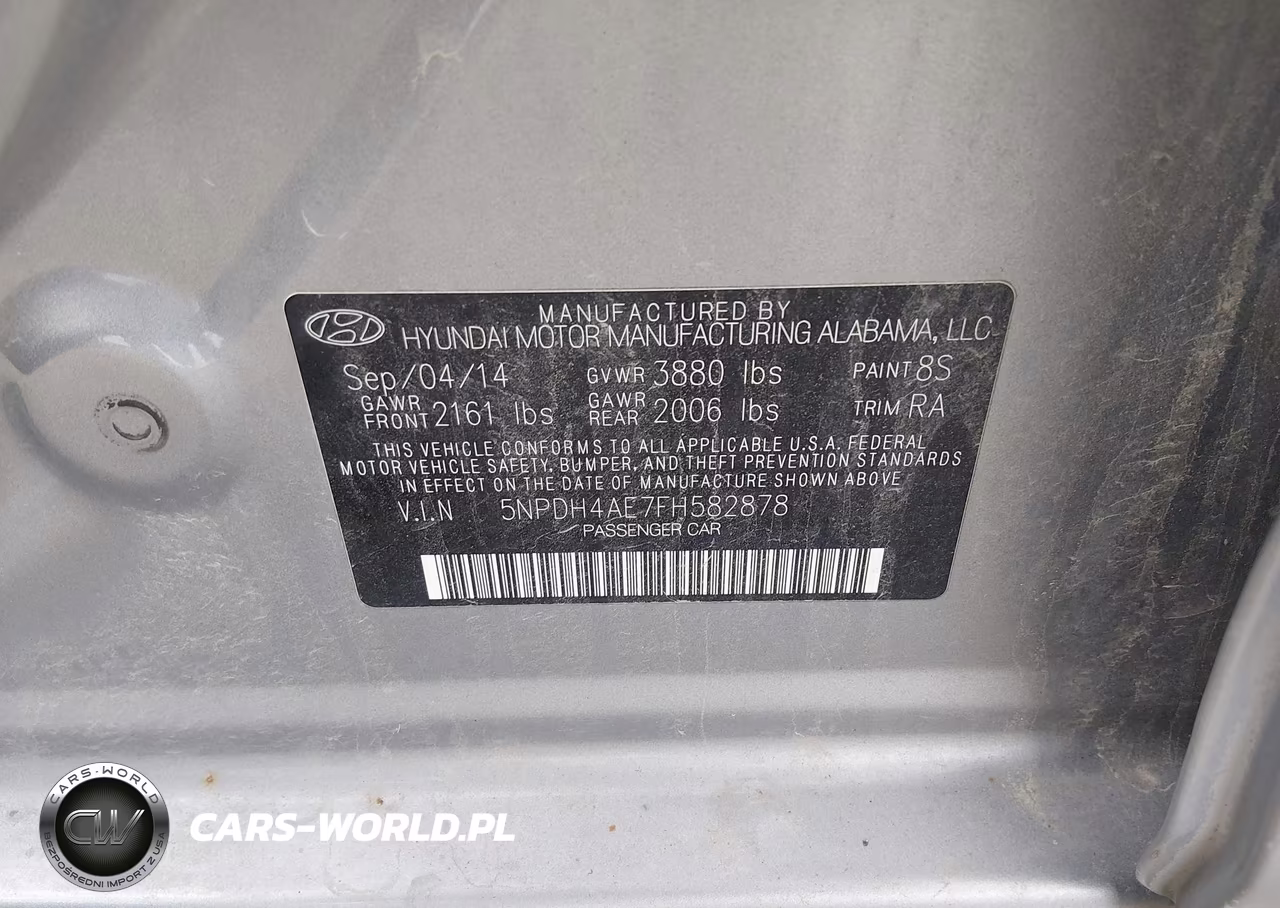 2015 Hyundai Elantra Se VIN:5NPDH4AE7FH582878 - 9