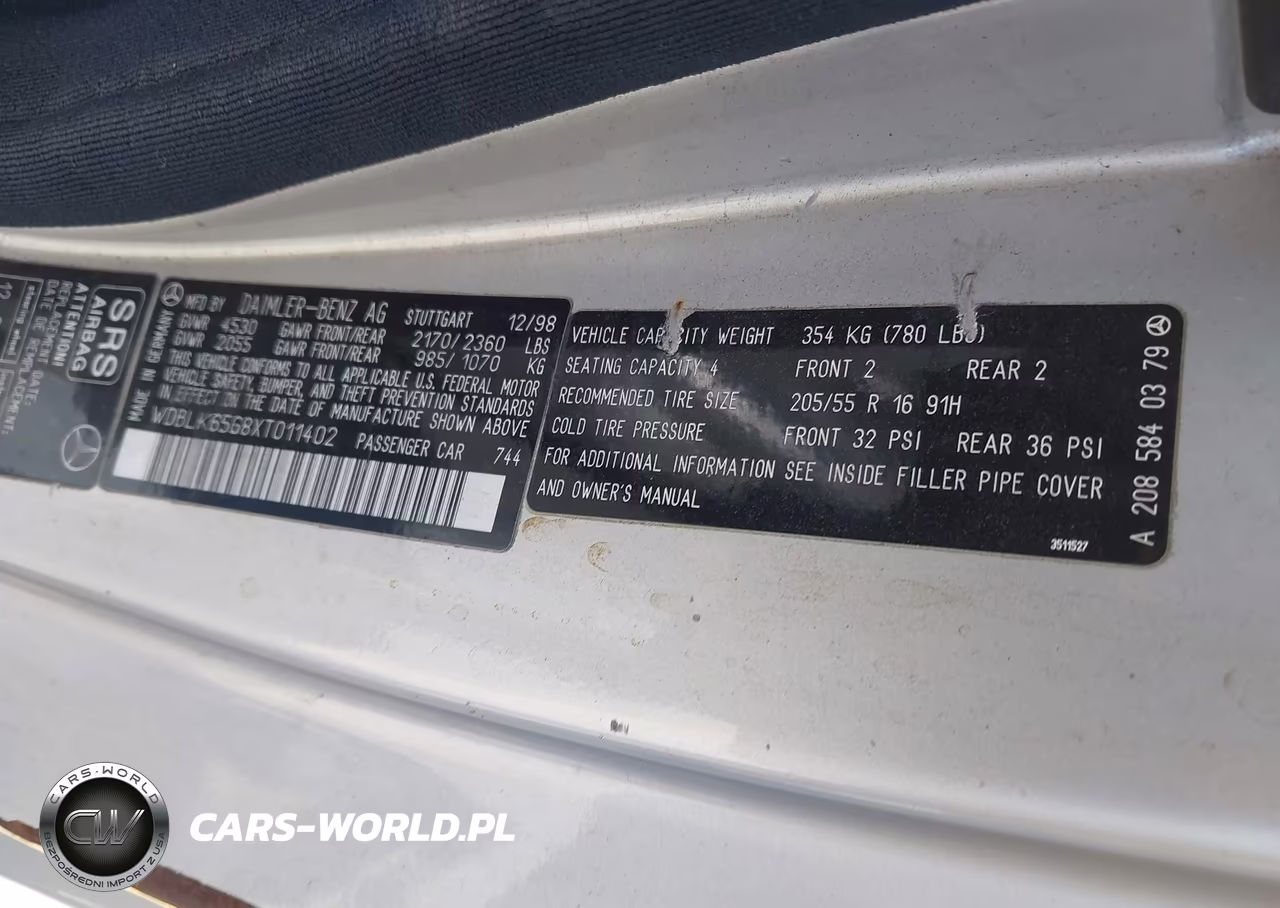 1999 Mercedes-Benz Clk 320 VIN:WDBLK65G8XT011402 - 9