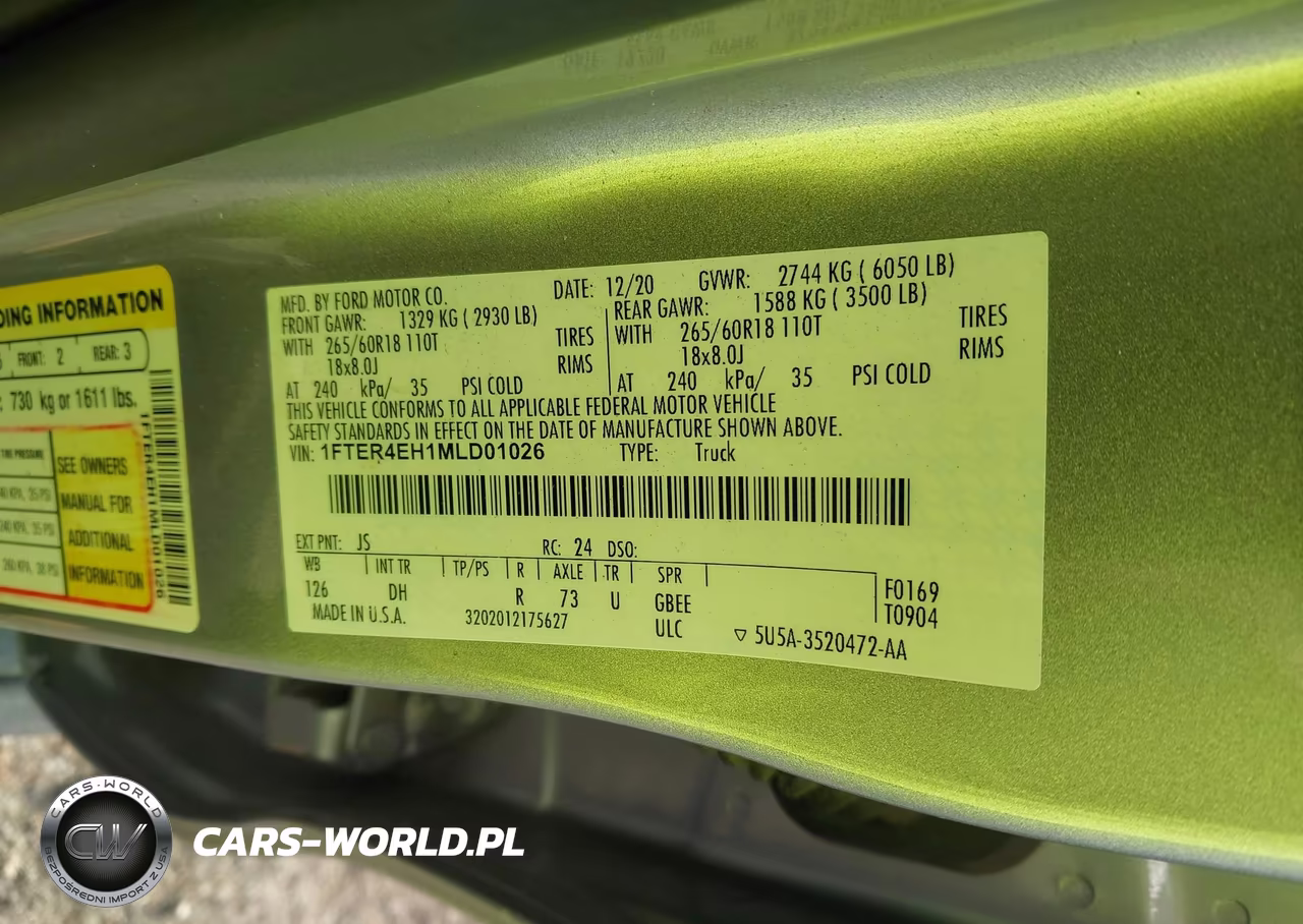 2021 Ford Ranger Lariat VIN:1FTER4EH1MLD01026 - 9
