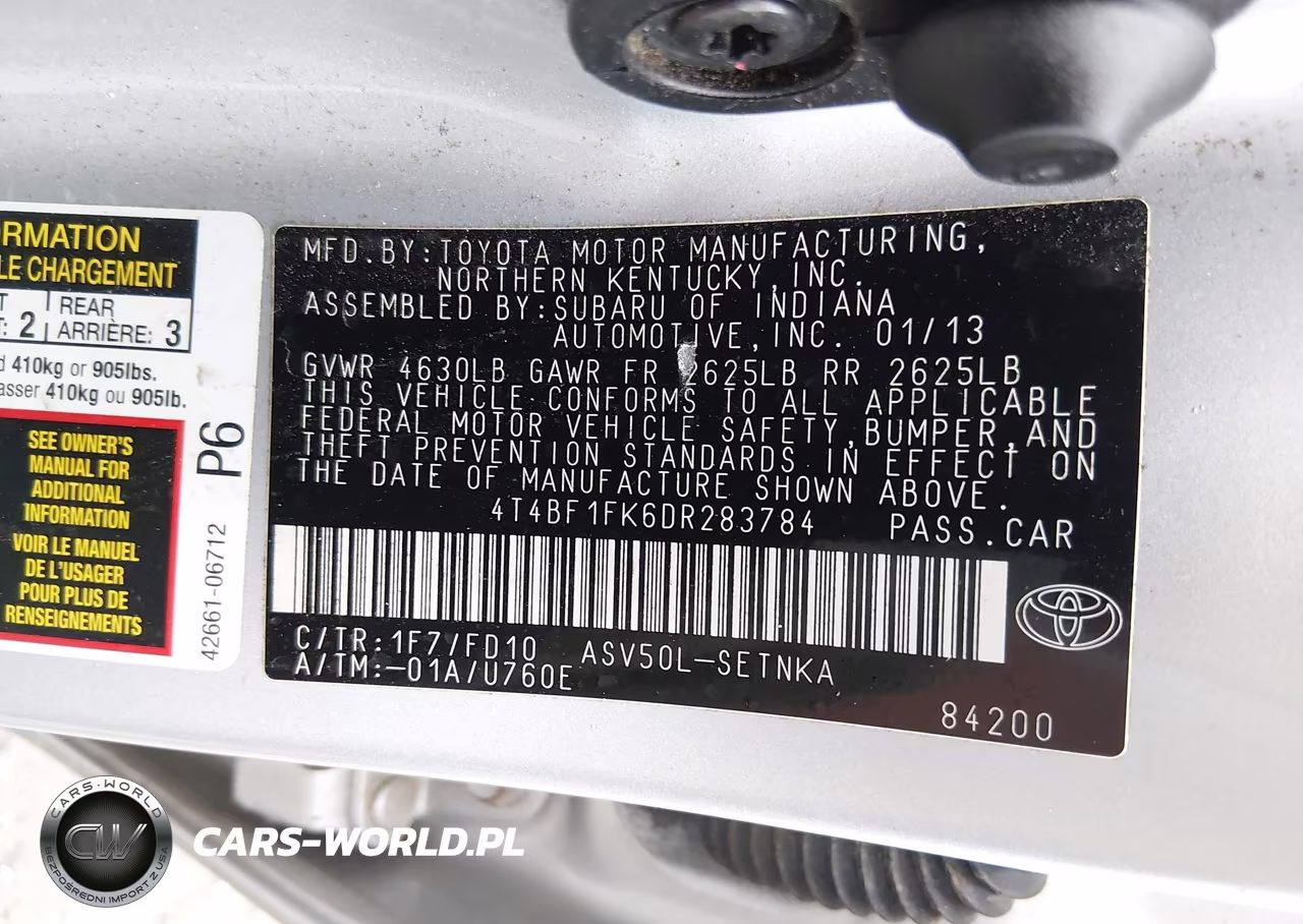 2013 Toyota Camry Le VIN:4T4BF1FK6DR283784 - 9